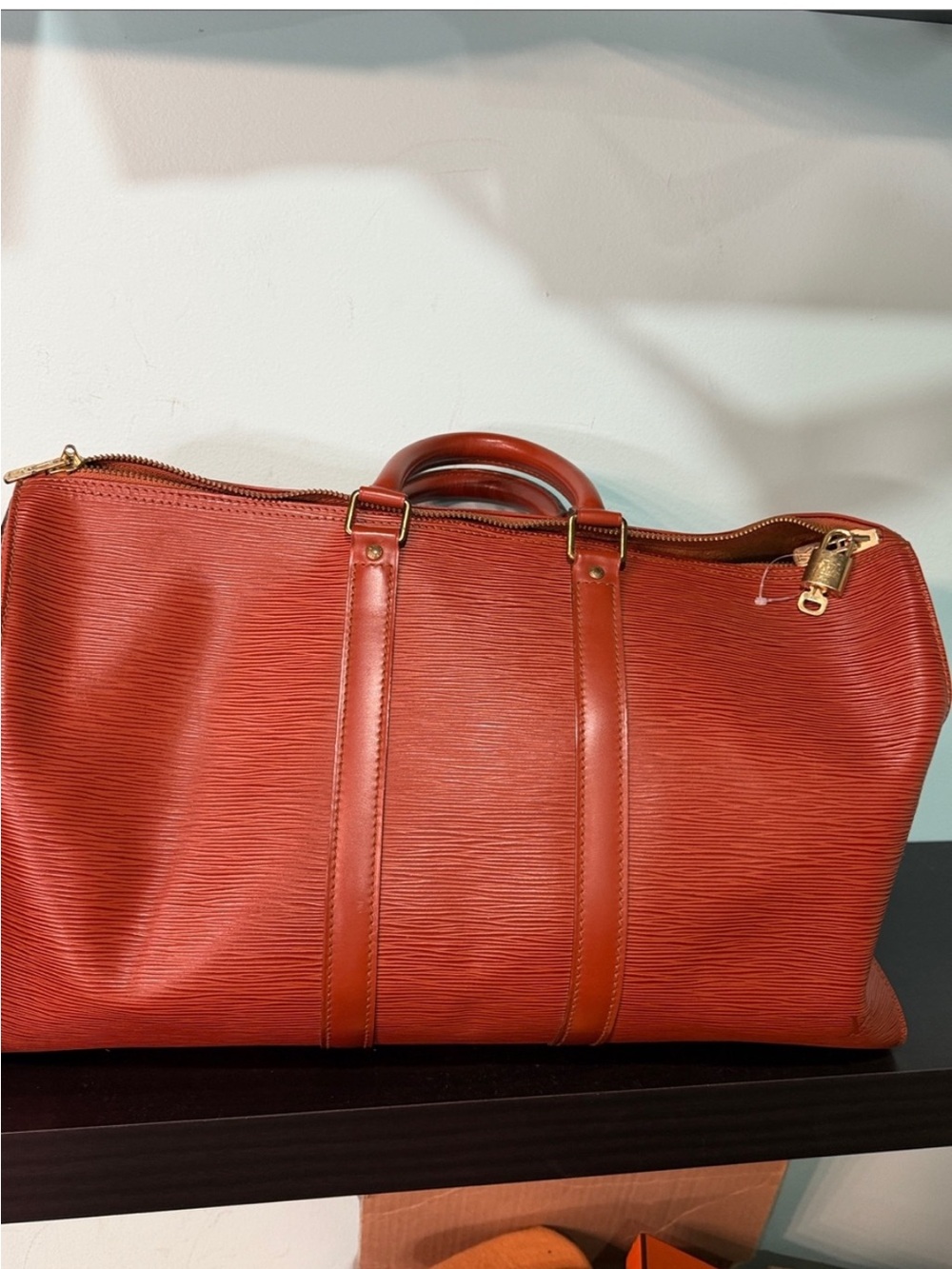 Louis Vuitton Epi Keepall 45 Cipango Brown Textured Epi Leather Travel Tote